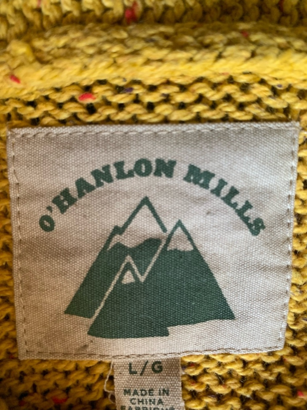 O’Hanlon Mills Mustard Men's Cardigan Sweater - Picture 2 of 4